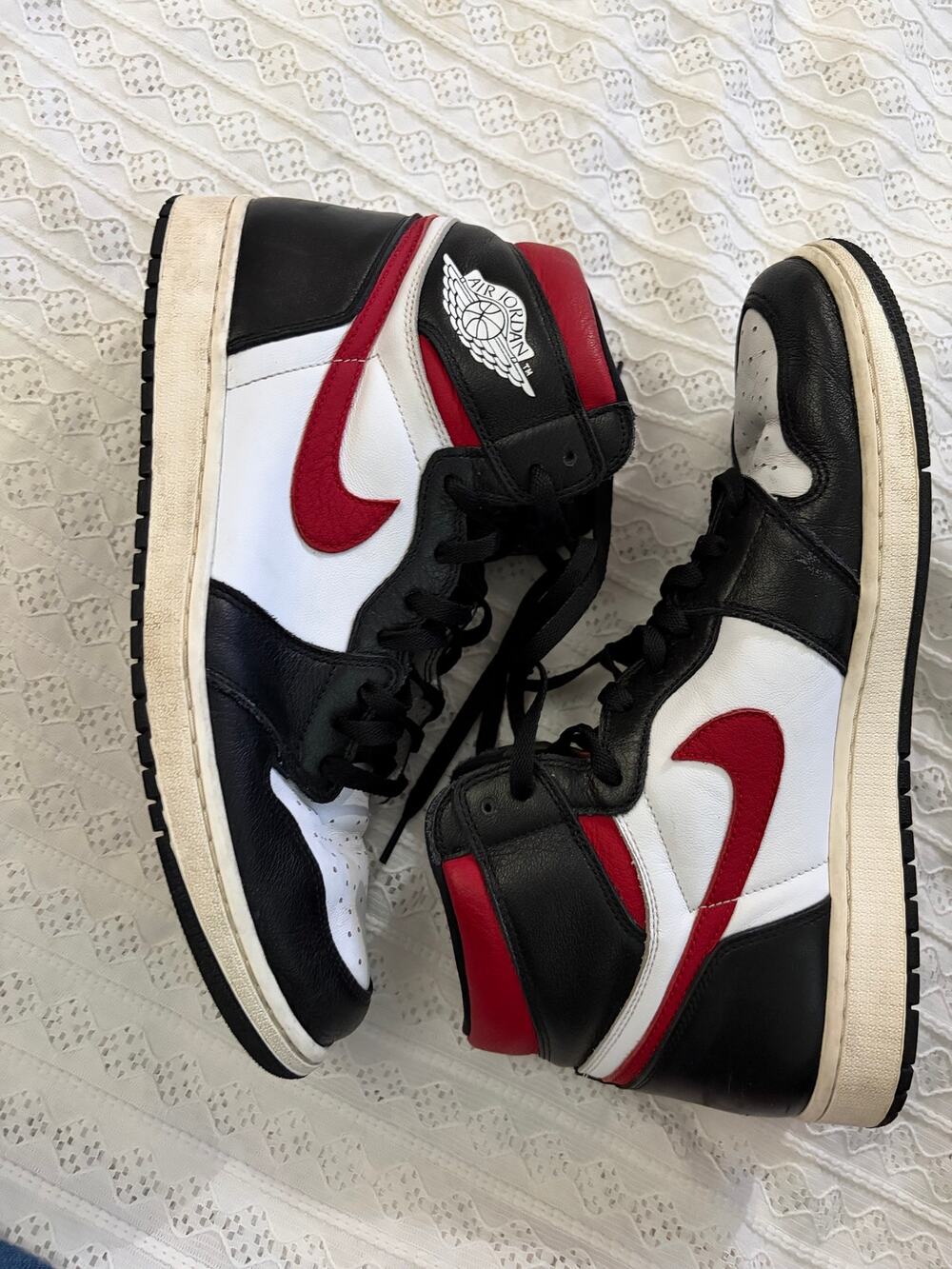 Nike Air Jordan 1 Mid White Gym Red Black Men's Size 14 DQ8426-106 Shoes